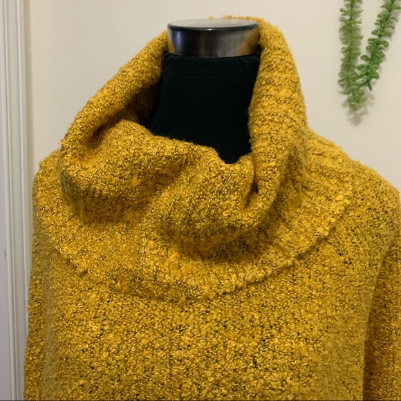 Faded Glory Knit Cozy Boulce Cowl Neck Breathable Chic Septre Gold Sweater Top - Picture 6 of 11